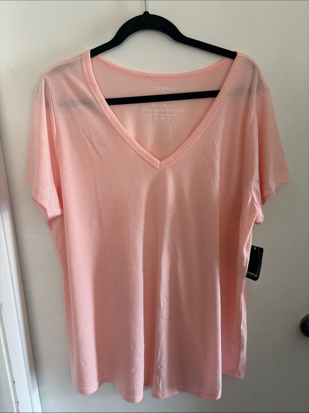 torrid Light Pink V-Neck Short Sleeve Tee